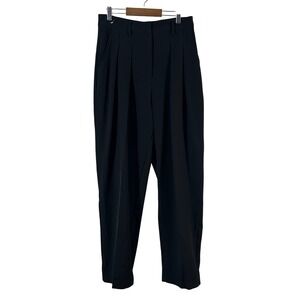 Nasty Gal Collection Black Pleated High Rise Tapered Trousers Pants Size 6 US